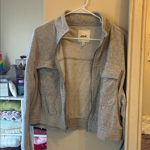 Aerie Heather Gray Zip-Up Jacket